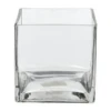 10" X 10" X 10" CLEAR GLASS CUBE VASE -Floral Magic 10 x 10 x 10 clear glass cube vase