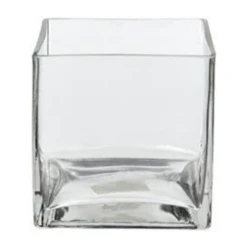 10" X 10" X 10" CLEAR GLASS CUBE VASE