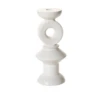 10.25”H X 4.25” WHITE CERAMIC FANTASIA CANDLEHOLDER -Floral Magic 1025h x 425 white ceramic fantasia candleholder