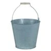 11.75”H X 10.75” ROUND HARBOUR GRAY METAL BUCKET WITH HANDLE 18”HIGH -Floral Magic 1175h x 1075 round harbour gray metal bucket with