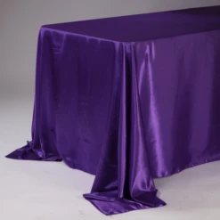 120” PURPLE RECTANGLE SATIN TABLE CLOTH 1PC PER PACK