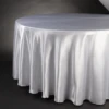 120'' ROUND WHITE SATIN TABLECLOTH 1 120'' ROUND WHITE SATIN TABLECLOTH -Floral Magic 120 round white satin tablecloth