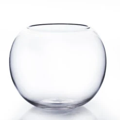 12"D X 9"H CLEAR GLASS FISH/BUBBLE BOWL (8.5" OPENING)