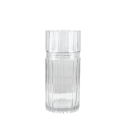 12”H X 5.5” CLEAR GLASS FLUTED LAYLA VASE