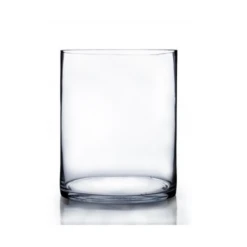 12"H X 8" CLEAR GLASS CYLINDER VASE