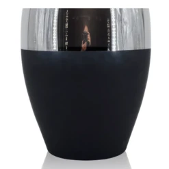 13.5”H X 7.5”BLACK BULLET WITH SILVER SLANT -Floral Magic 135h x 75black bullet with silver slant 2