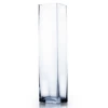 14"H X 5" X 5" SQUARE OPENING GLASS VASE -Floral Magic 14h x 5 x 5 square opening glass vase