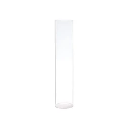 20”H X 4” CLEAR GLASS CHIMNEY VASE (OPEN AT THE BOTTOM AND TOP)