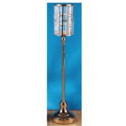 25" GOLD CRYSTAL CYLINDER CANDLE HOLDER