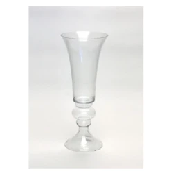 30”H X 11.5” CLEAR GLASS REVERSIBLE TRUMPET VASE