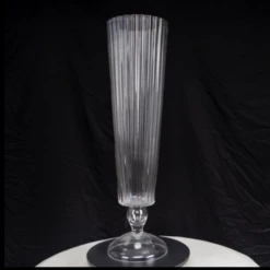 31.5”H X 6.5” GLASS FLUTED BESPOKE LIKE TRUMPET VASE