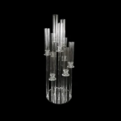 35”H X 12” 9 HEAD CRYSTAL CLUSTER CANDELABRA