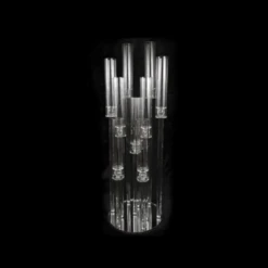 38”H X 12”D 10 HEAD CRYSTAL CLUSTER CANDELABRA