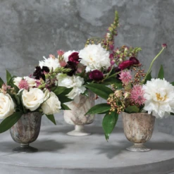 5”H X 4.75” WHITE MARBLE GLASS CHELSEA VASE -Floral Magic 5h x 475 white marble glass chelsea vase 3