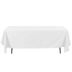 60 X 126'' WHITE RECTANGULAR POLYESTER TABLECOVER