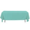 60X126'' AQUA RECTANGULAR POLYESTER TABLECOVER -Floral Magic 60x126 aqua rectangular polyester tablecover