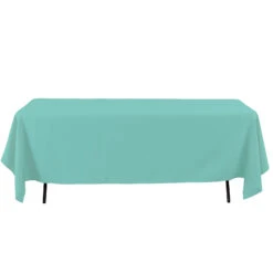 60X126'' AQUA RECTANGULAR POLYESTER TABLECOVER