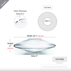 6"H X 20"D X 7"OPEN UFO SAUCER VASE -Floral Magic 6h x 20d x 7open ufo saucer vase 2