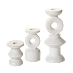6”H X 3” X 2.5” WHITE CERAMIC FANTASIA CANDLEHOLDER -Floral Magic 6h x 3 x 25 white ceramic fantasia candleholder 3