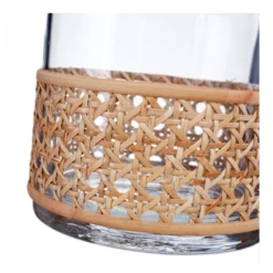 6”h X 5” BOHO STYLE CANE VASE -Floral Magic 6h x 5 boho style cane vase 2