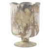 7.5” X 5.25” WHITE MARBLE GLASS CHELSEA VASE -Floral Magic 75 x 525 white marble glass chelsea vase