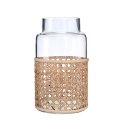 8.75”H X 5” BOHO STYLE CANE BUD VASE