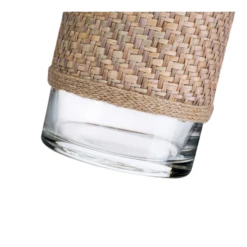 8”H X 4” BOHO STYLE BURLAP WICKER BUD VASE -Floral Magic 8h x 4 boho style burlap wicker bud vase 2