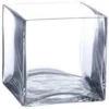 8"H X 8" X 8" CLEAR GLASS CUBE VASE -Floral Magic 8h x 8 x 8 clear glass cube vase