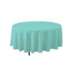 90'' ROUND AQUA POLYESTER TABLECOVER -Floral Magic 90 round aqua polyester tablecover
