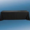 90” X 132” BLACK RECTANGLE POLYESTER TABLECLOTH -Floral Magic 90 x 132 black rectangle polyester tablecloth