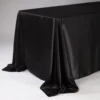 90 X 132'' BLACK RECTANGLE SATIN TABLECLOTH -Floral Magic 90 x 132 black rectangle satin tablecloth