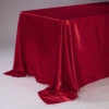 90 X 132'' RED RECTANGULAR SATIN TABLECOVER -Floral Magic 90 x 132 red rectangular satin tablecover