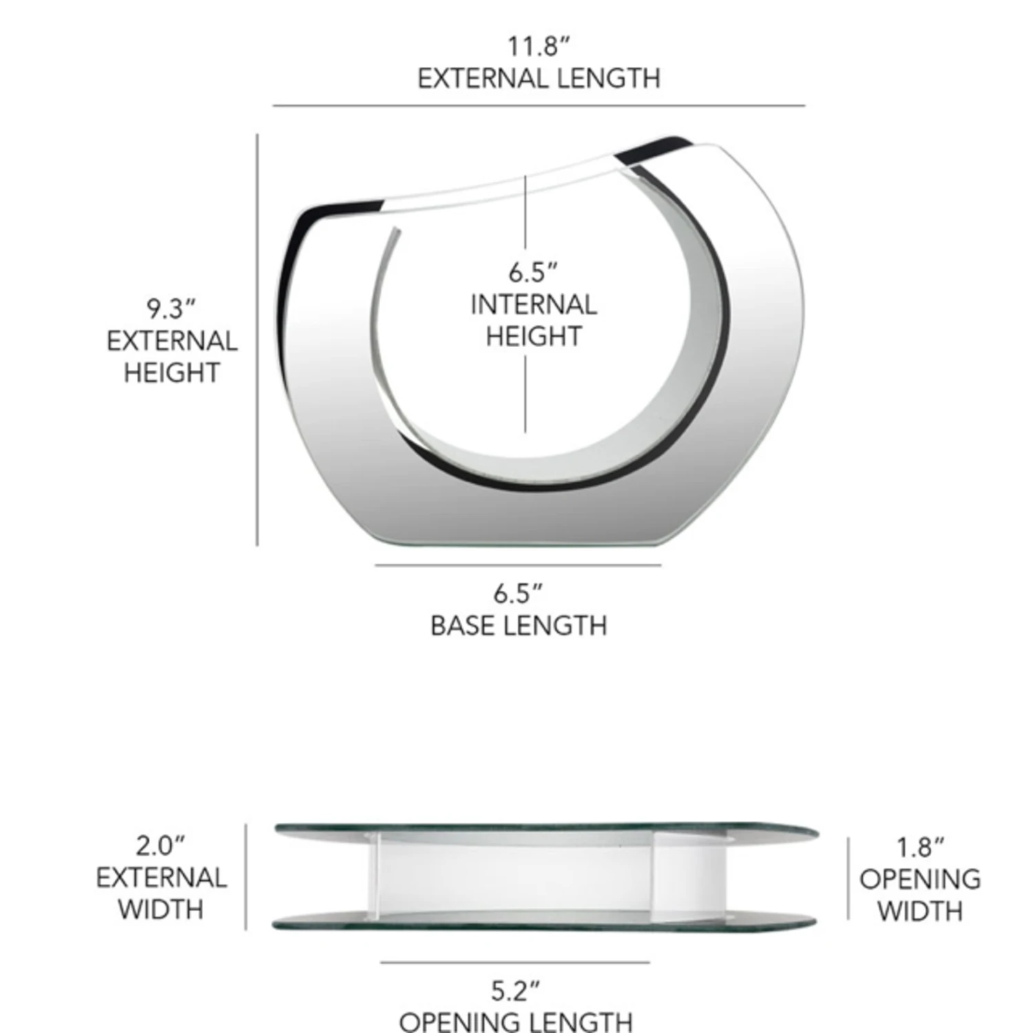 9.3”h X 12” X 1.8” PLATED GLASS WITH MIRROR BORDERS 4 9.3”h X 12” X 1.8” PLATED GLASS WITH MIRROR BORDERS - Image 2