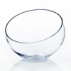 9.5" X 12"D CLEAR POD VASE, SLANTED OPENING -Floral Magic 95 x 12d clear pod vase slanted opening