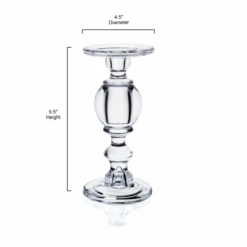 9.5”h X 4.5” GLASS PILLER AND TAPER CANDLE HOLDER 11 9.5”h X 4.5” GLASS PILLER AND TAPER CANDLE HOLDER -Floral Magic 95h x 45 glass piller and taper candle holder 3
