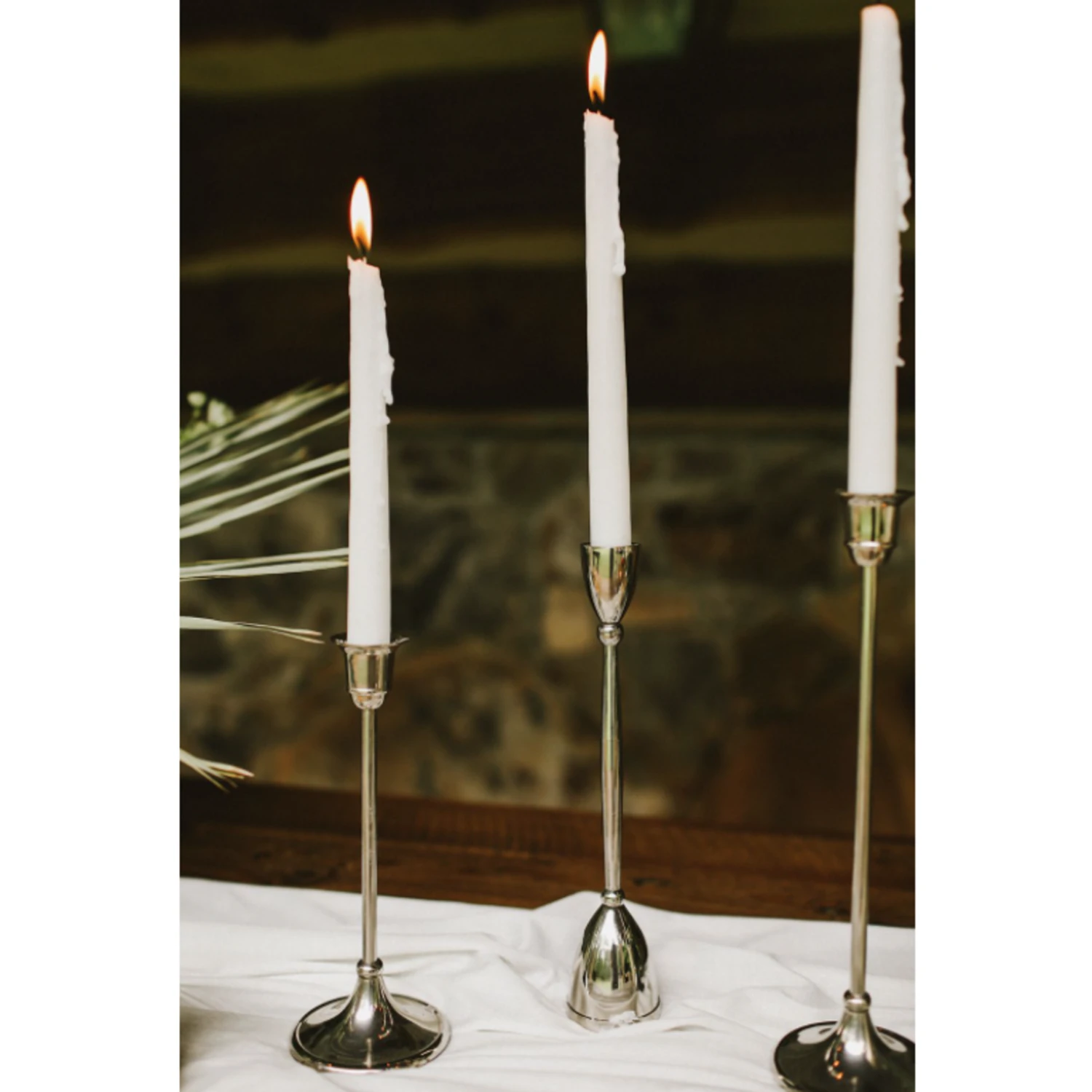 10.25”H X 2.25” ANTIQUE SILVER CANDLE STICK 5 10.25”H X 2.25” ANTIQUE SILVER CANDLE STICK - Image 3