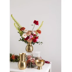 11.75"H X 7" METAL GOLDEN LOVE VASE 10 11.75"H X 7" METAL GOLDEN LOVE VASE -Floral Magic accent decor 1175h x 7 metal golden love vase 2