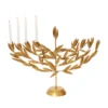 13.375”h X 17.75” X 4” GOLD METAL URIAH MENORAH -Floral Magic accent decor 13375h x 1775 x 4 gold metal uriah me