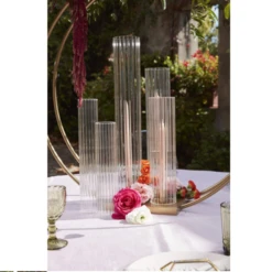17.75”H X 3.5” CHIMNEY OPTIC GLASS SLEEVE (OPEN AT THE BOTTOM AND THE TOP) 7 17.75”H X 3.5” CHIMNEY OPTIC GLASS SLEEVE (OPEN AT THE BOTTOM AND THE TOP) -Floral Magic accent decor 1775h x 35 chimney optic glass sleeve 1