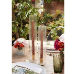 17.75”H X 3.5” CHIMNEY OPTIC GLASS SLEEVE (OPEN AT THE BOTTOM AND THE TOP) 8 17.75”H X 3.5” CHIMNEY OPTIC GLASS SLEEVE (OPEN AT THE BOTTOM AND THE TOP) -Floral Magic accent decor 1775h x 35 chimney optic glass sleeve 2