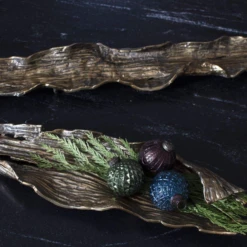 2.5”h X 22” Long X 6.5”w METAL GOLDEN CEDAR TRAY WOODLIKE 8 2.5”h X 22” Long X 6.5”w METAL GOLDEN CEDAR TRAY WOODLIKE -Floral Magic accent decor 25h x 22 long x 65w metal golden ceda 2