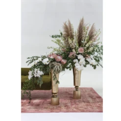 30.5"h X 11.5" GOLD METAL SAXON VASE -Floral Magic accent decor 305h x 115 gold metal saxon vase 2