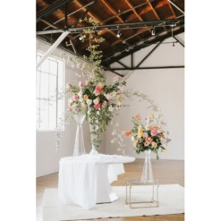 31.5”H X 9.5” GLASS SEMPLICE VASE REVERSIBLE -Floral Magic accent decor 315h x 95 glass semplice vase reversi 2