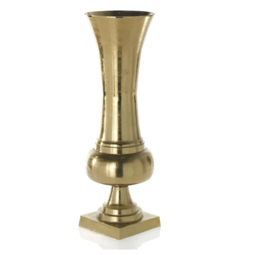 32.25"h X 10.25 GOLD METAL MAJESTY VASE -Floral Magic accent decor 3225h x 1025 gold metal majesty vase