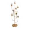 36.25”h X 12” ANTIQUE GOLD HILDA CANDLE HOLDER -Floral Magic accent decor 3625h x 12 antique gold hilda candle