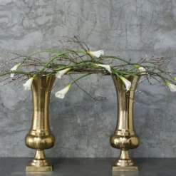 38”H X 12.25” GOLD METAL MAJESTY VASE (AD) -Floral Magic accent decor 38h x 1225 gold metal majesty vase ad 2