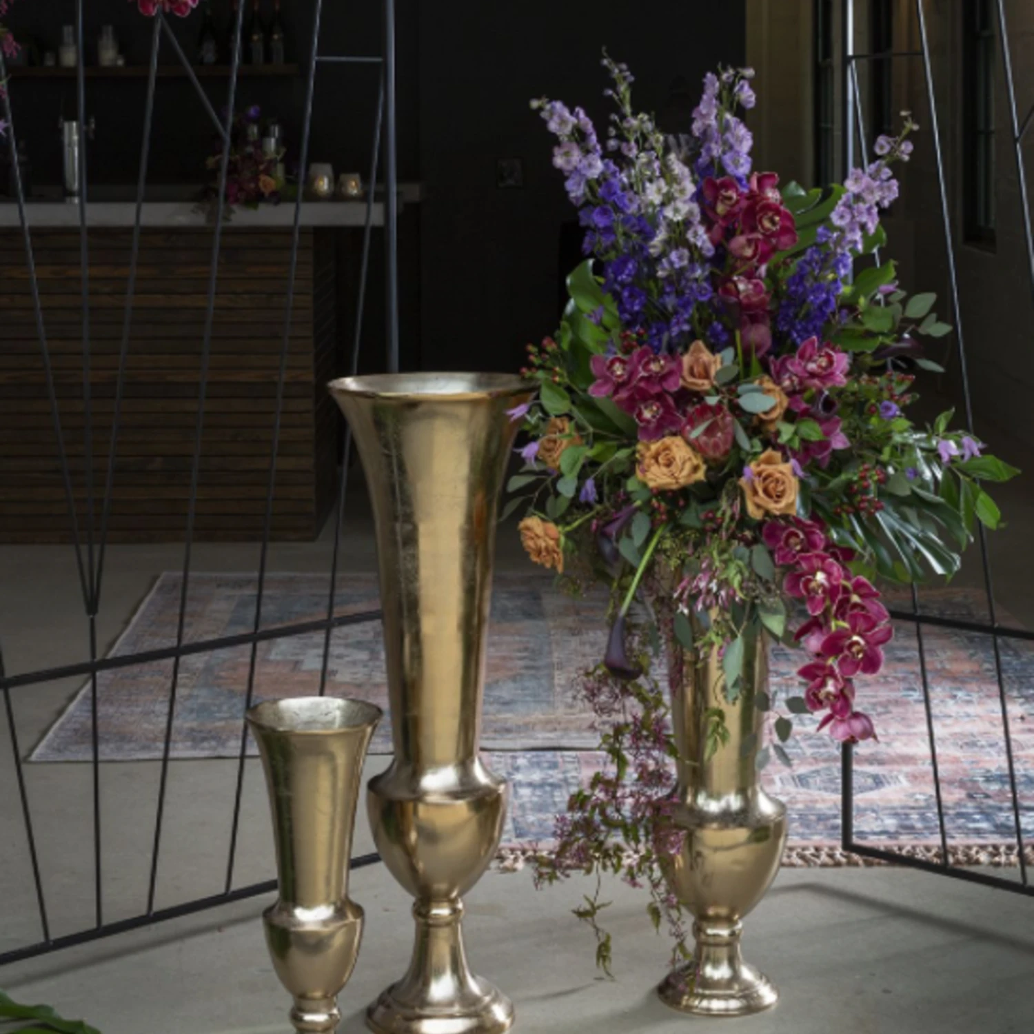 39.25”H X 13” CHAMPAGNE RIELA VASE (AD) 4 39.25”H X 13” CHAMPAGNE RIELA VASE (AD) - Image 2