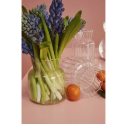 5.25”H X 4.5” GLASS FRANCINE VASE -Floral Magic accent decor 525h x 45 glass francine vase 3