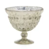 5”H X 6”D BALERI GLASS COMPOTE (AD) -Floral Magic accent decor 5h x 6d baleri glass compote ad
