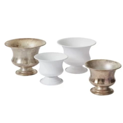 6.25”H X 8.25” WHITE METAL SYDNEY URN 7 6.25”H X 8.25” WHITE METAL SYDNEY URN -Floral Magic accent decor 625h x 825 white metal sydney urn 2